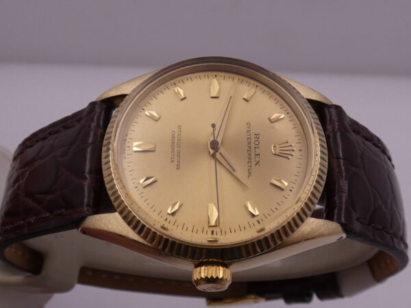 Rolex Oyster Perpetual 34 6567 Oro 14Kt Automatico Rotore a Farfalla ANNI 50 Vintage