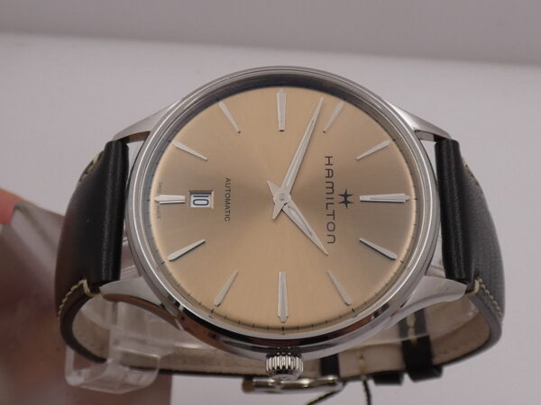 Hamilton Jazzmaster Thinline NEW BOX&PAPERS Beige Soleil Dial Automatico Acciaio Ref. H385250