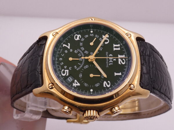 Cronografo Ebel Le Modulor 1911 Oro Massiccio 18Kt Automatico Chronometer '90s Black Dial 8137241