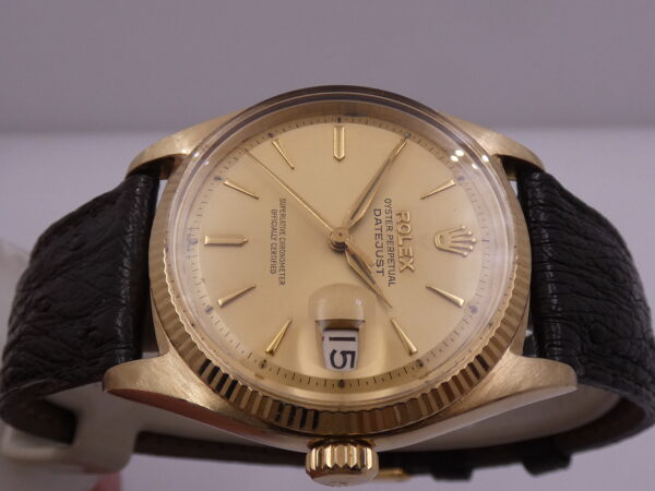 Rolex Datejust 36 6605 Oro Massiccio 18Kt ANNO 1973 Automatic Butterfly Rotor Vintage Watch