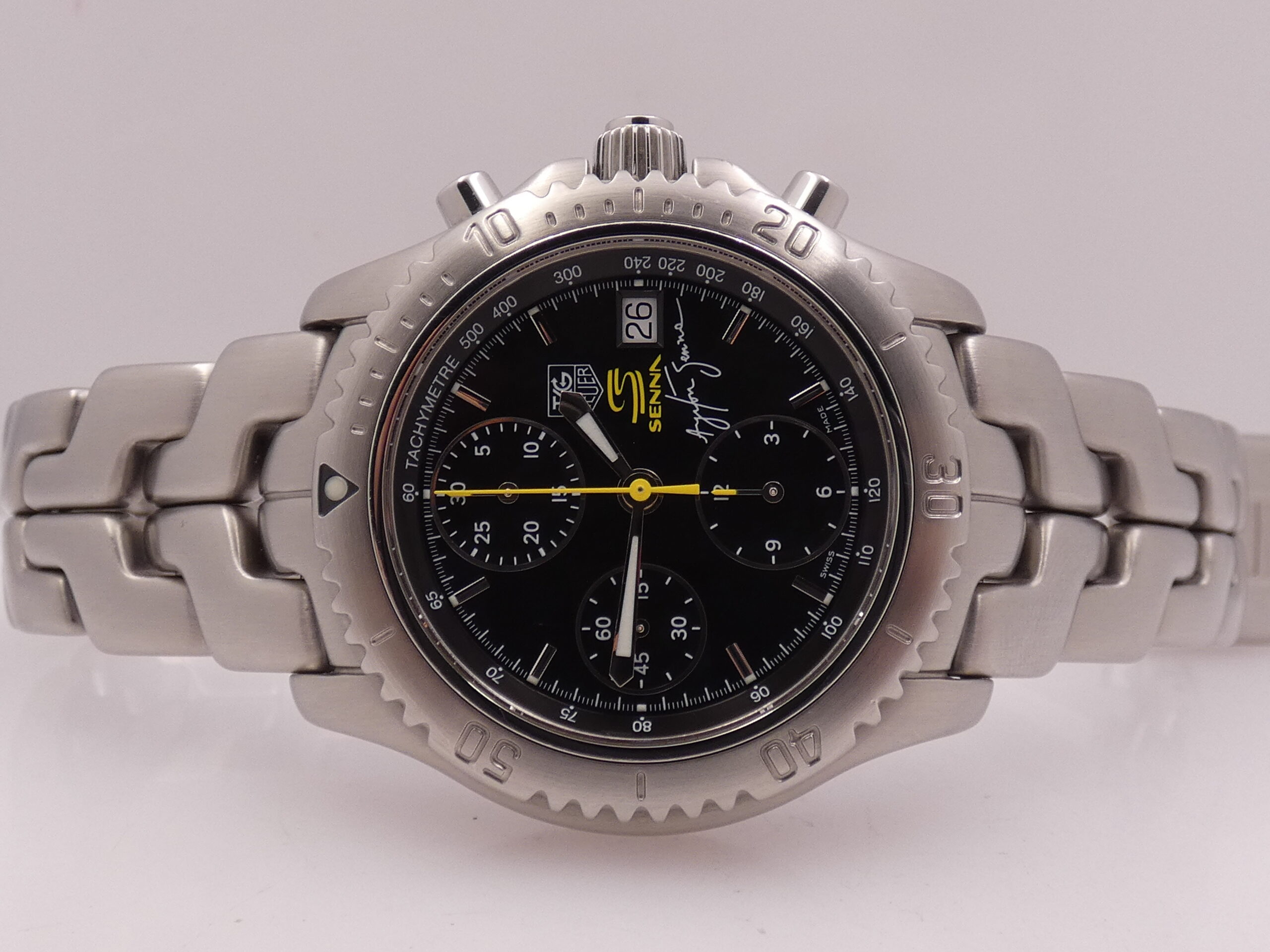 Cronografo TAG Heuer Link Ayrton Senna CT2115 WITH BOX Edizione Limitata Automatico Braccialato Acciaio Anni 2000 - immagine 5