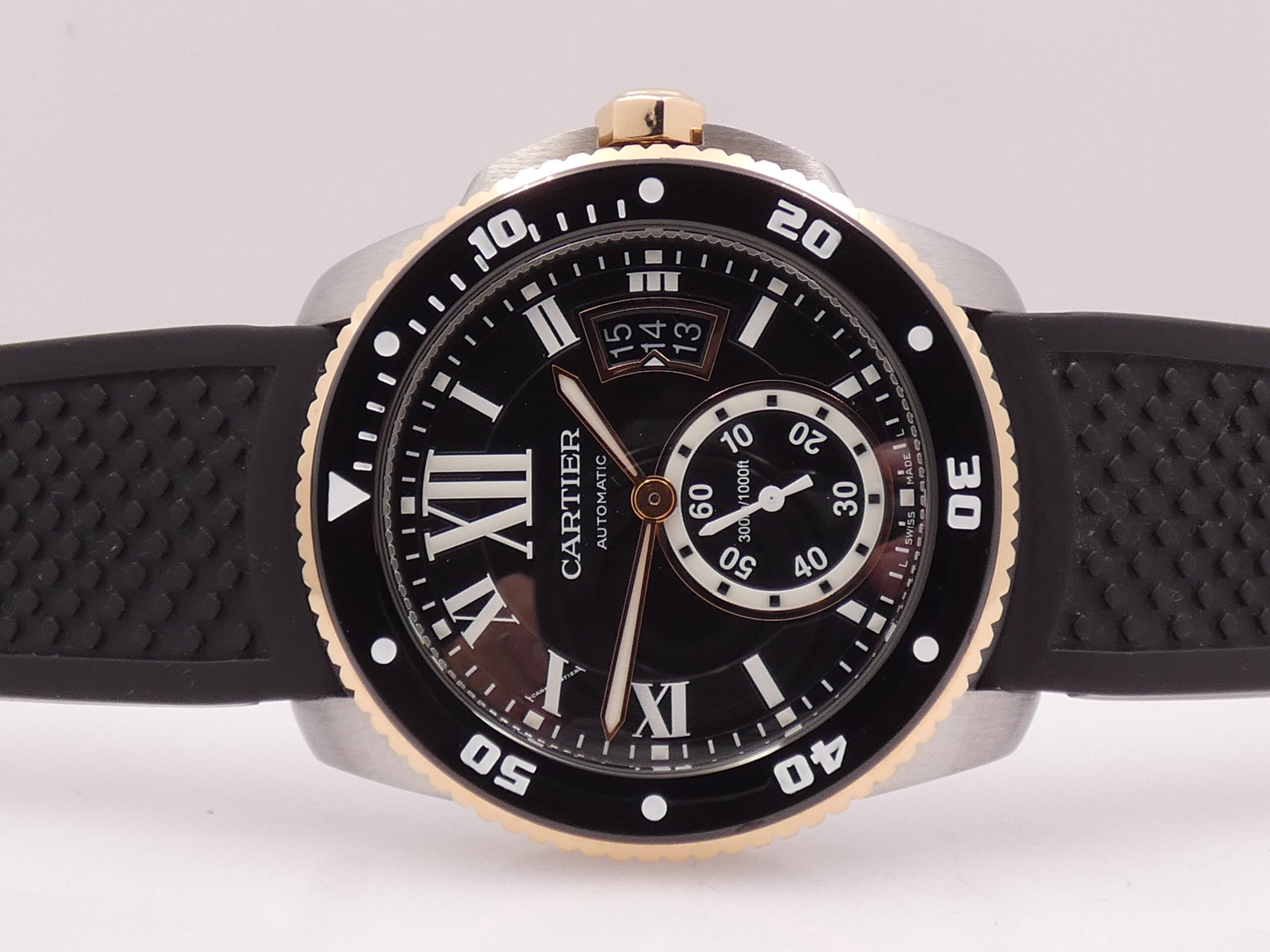 Cartier Calibre de Cartier Diver 3729 Ghiera Oro Rosa 18Kt WITH PAPERS Anno 2016 TOP CONDITION Ghiera Nera in Ceramica Automatico Acciaio - immagine 5