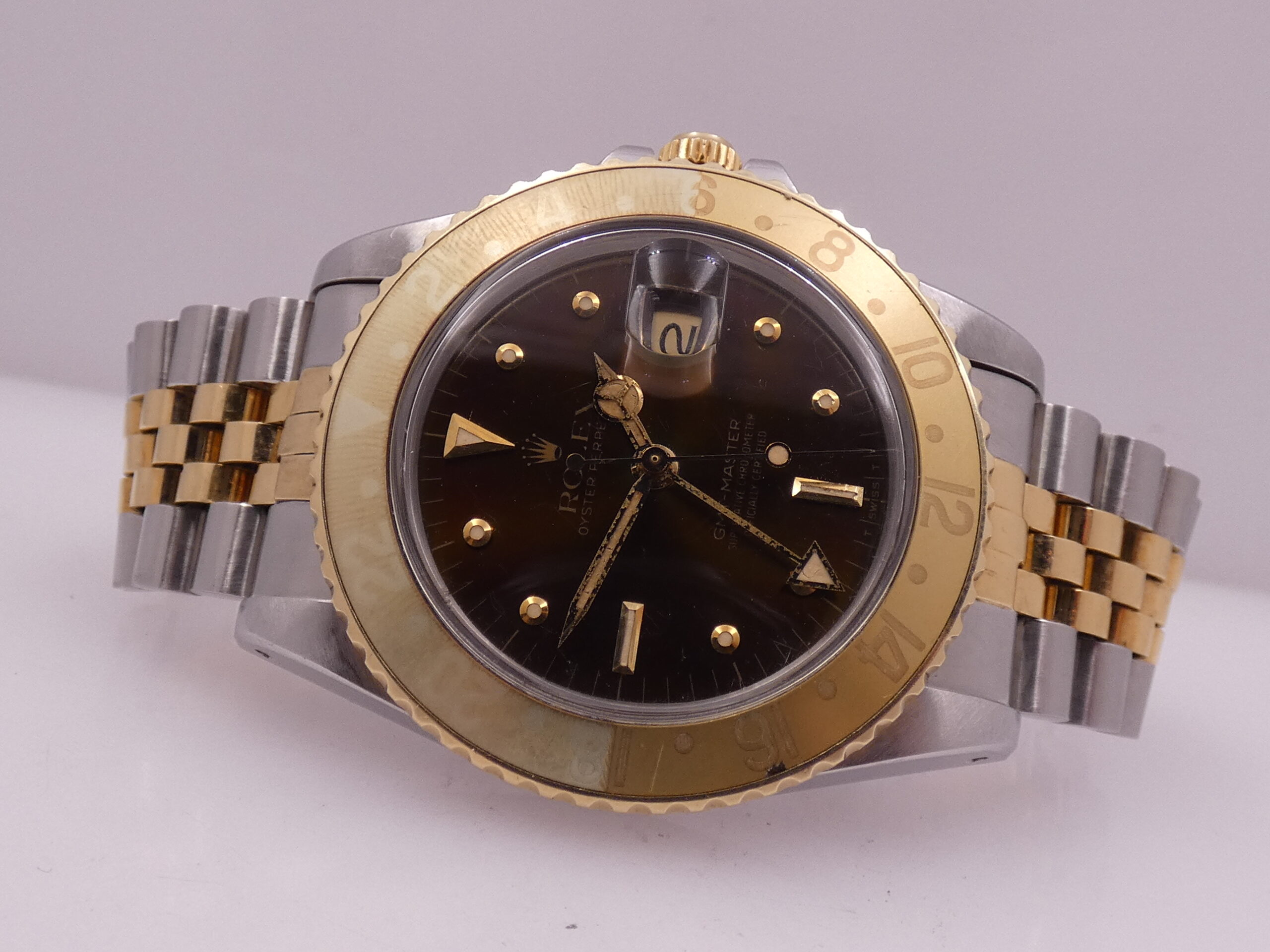 Rolex GMT-Master 16753 Brown Tiger Eye Nipple Dial Ghost Bezel ANNI 1981 18Kt Oro&Acciaio Jubilee Automatico ROOTBEER !!! - immagine 5