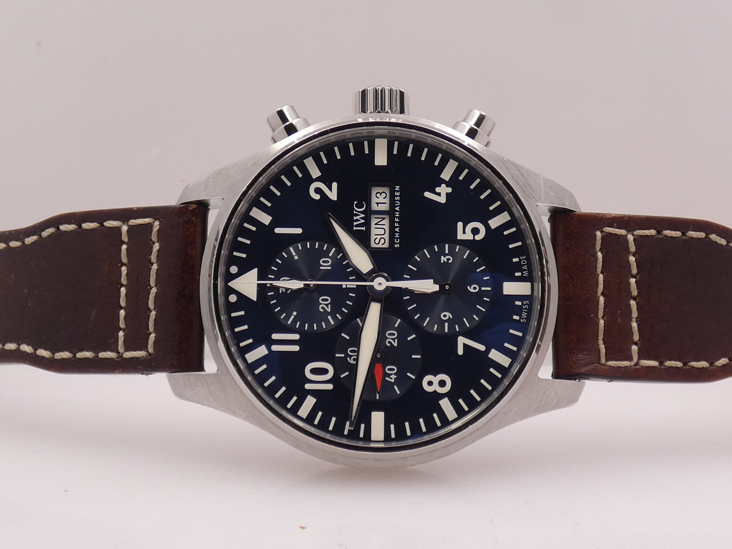 Cronografo IWC Pilot Day-Date IW3777 Edizione ' Il Piccolo Principe ' Automatico Acciaio CINTURINO SANTONI - immagine 5