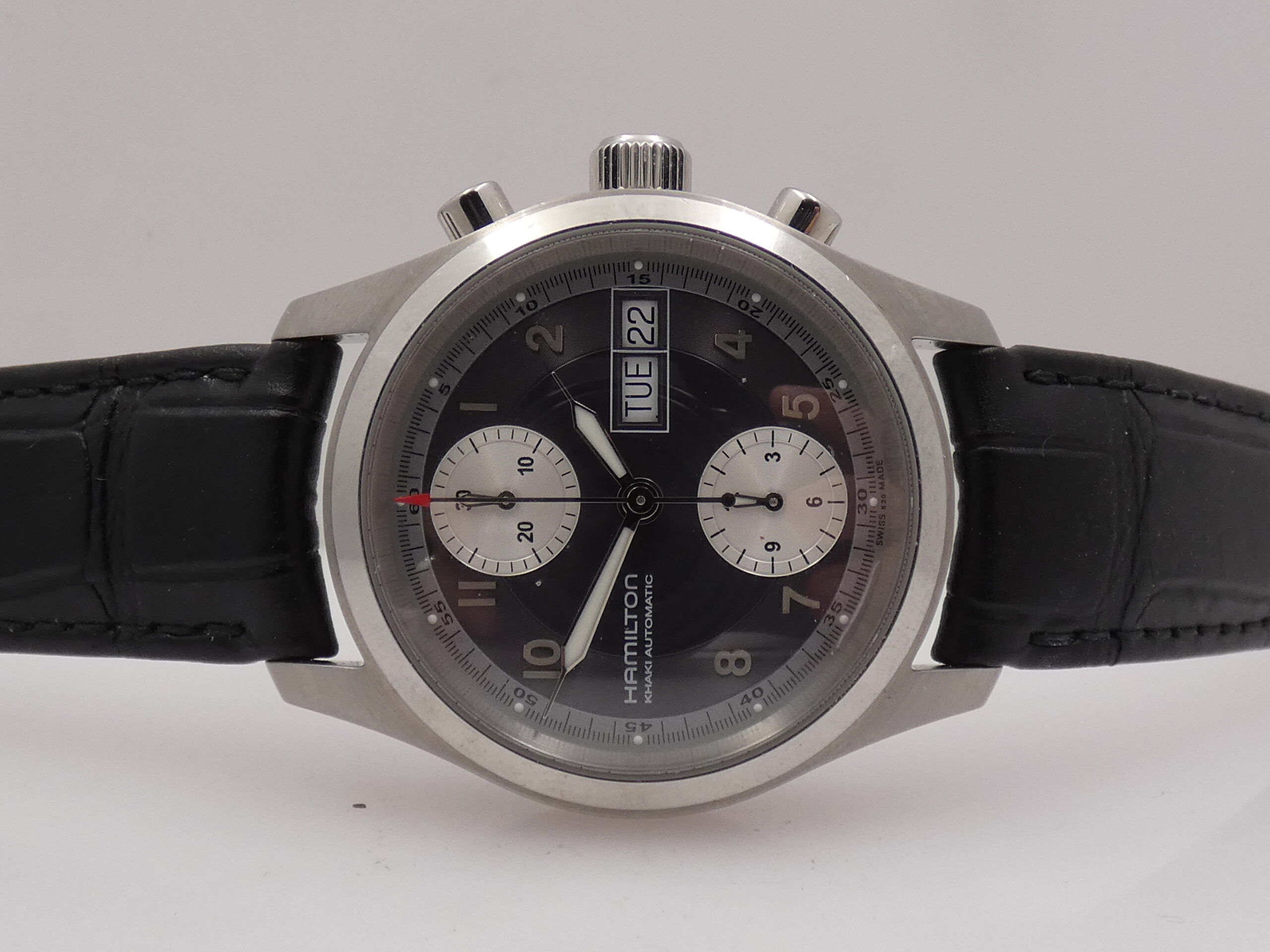 Cronografo Hamilton Khaki Field Day Date NEW BOX&PAPERS Automatico Acciaio Ref. H71466583 - immagine 5