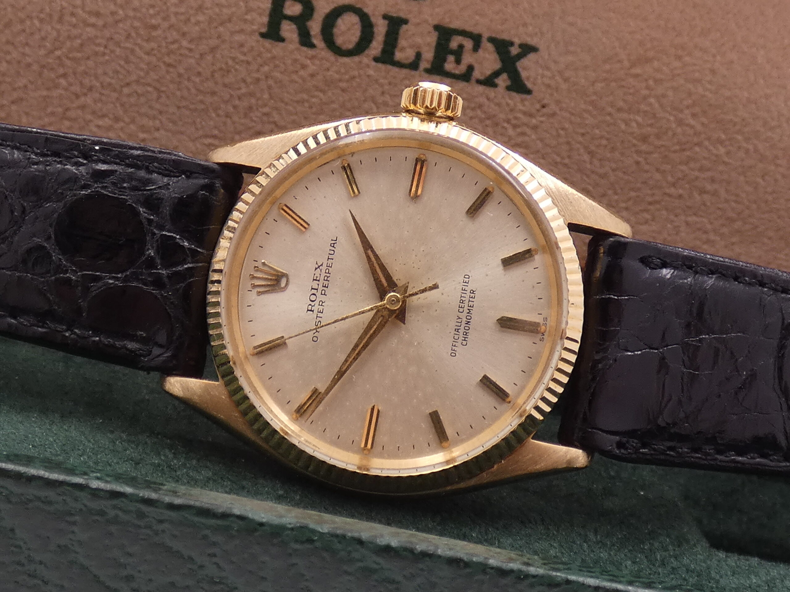 Rolex Oyster Perpetual 34 6567 Oro Massiccio 18Kt ANNO 1968 Rotore Butterfly Automatico Vintage - immagine 5