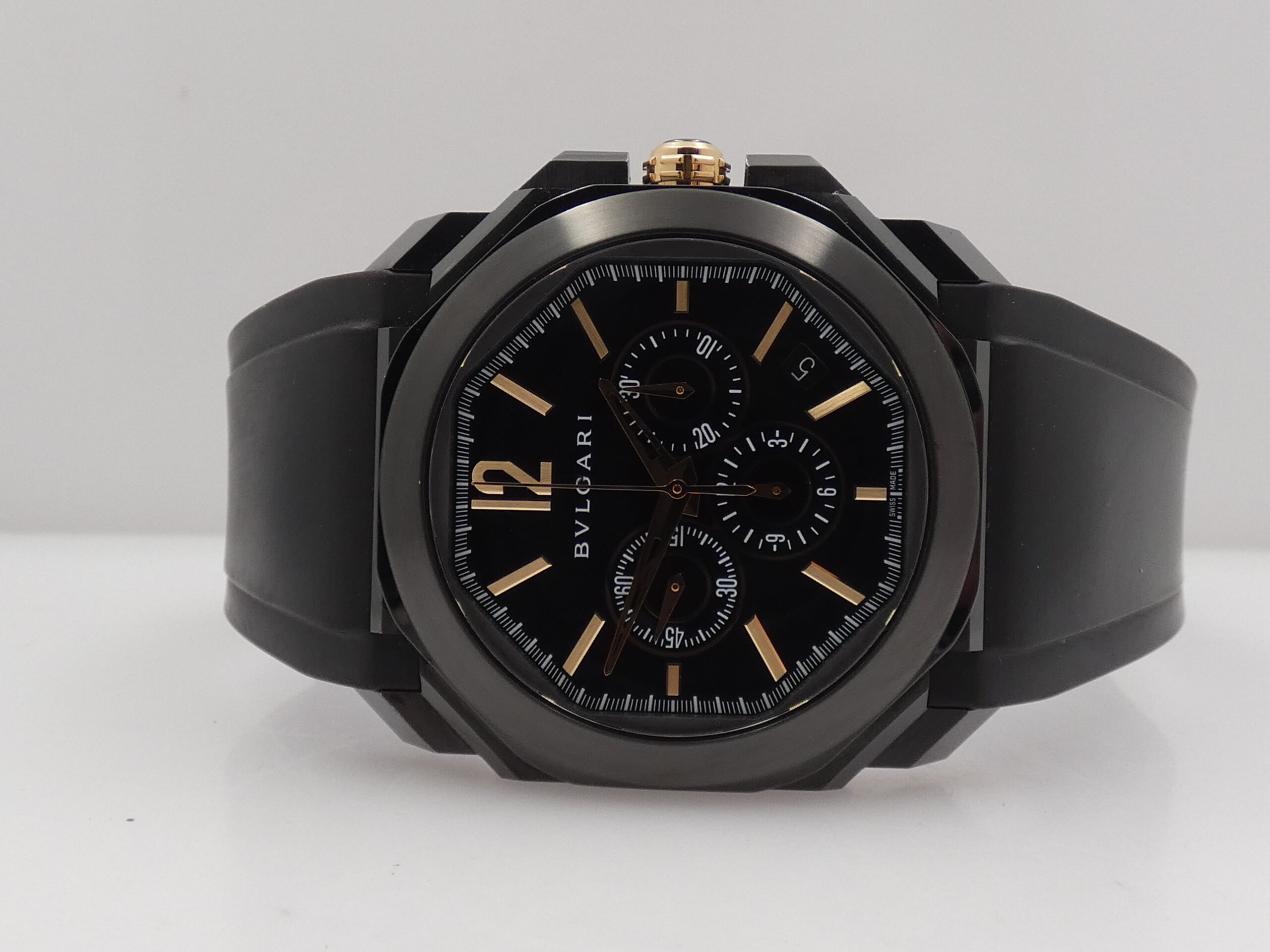 Cronografo Bulgari Octo Velocissimo Ultranero BOX&PAPERS TOP CONDITION Automatico Anno 2018 Acciaio& DLC Nero Calibro El Primero Ref. 102630 - immagine 5