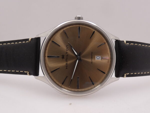 Hamilton Jazzmaster Thinline NEW BOX&PAPERS Beige Soleil Dial Automatico Acciaio Ref. H385250