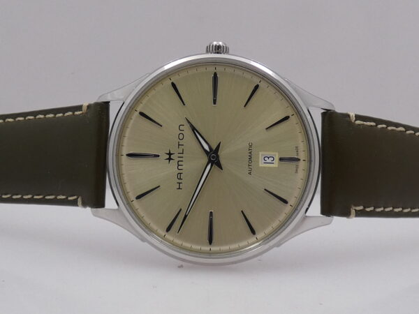 Hamilton Jazzmaster Thinline NEW BOX&PAPERS Light Green Soleil Dial Automatico Acciaio Ref. H385250