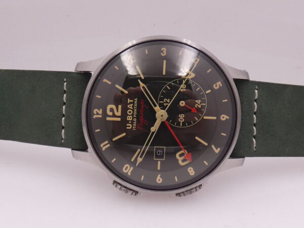 U-Boat Italo Fontana 1938 Doppiotempo Green GMT 8500 Automatico With PAPERS Anno 2020 Dual Crown