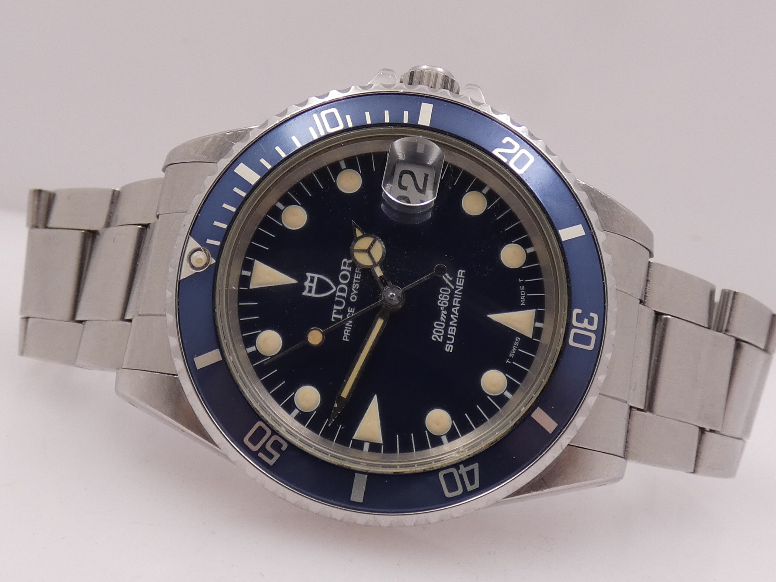 Tudor Submariner By Rolex 75090 36mm Blue Dial & Bezel MAI LUCIDATO Anno 1993 Automatico Acciaio - immagine 3