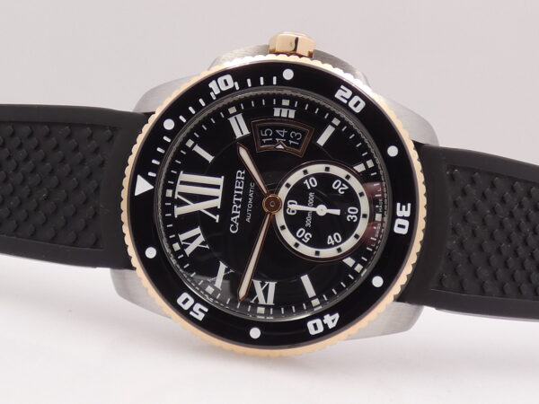 Cartier Calibre de Cartier Diver 3729 Ghiera Oro Rosa 18Kt WITH PAPERS Anno 2016 TOP CONDITION Ghiera Nera in Ceramica Automatico Acciaio