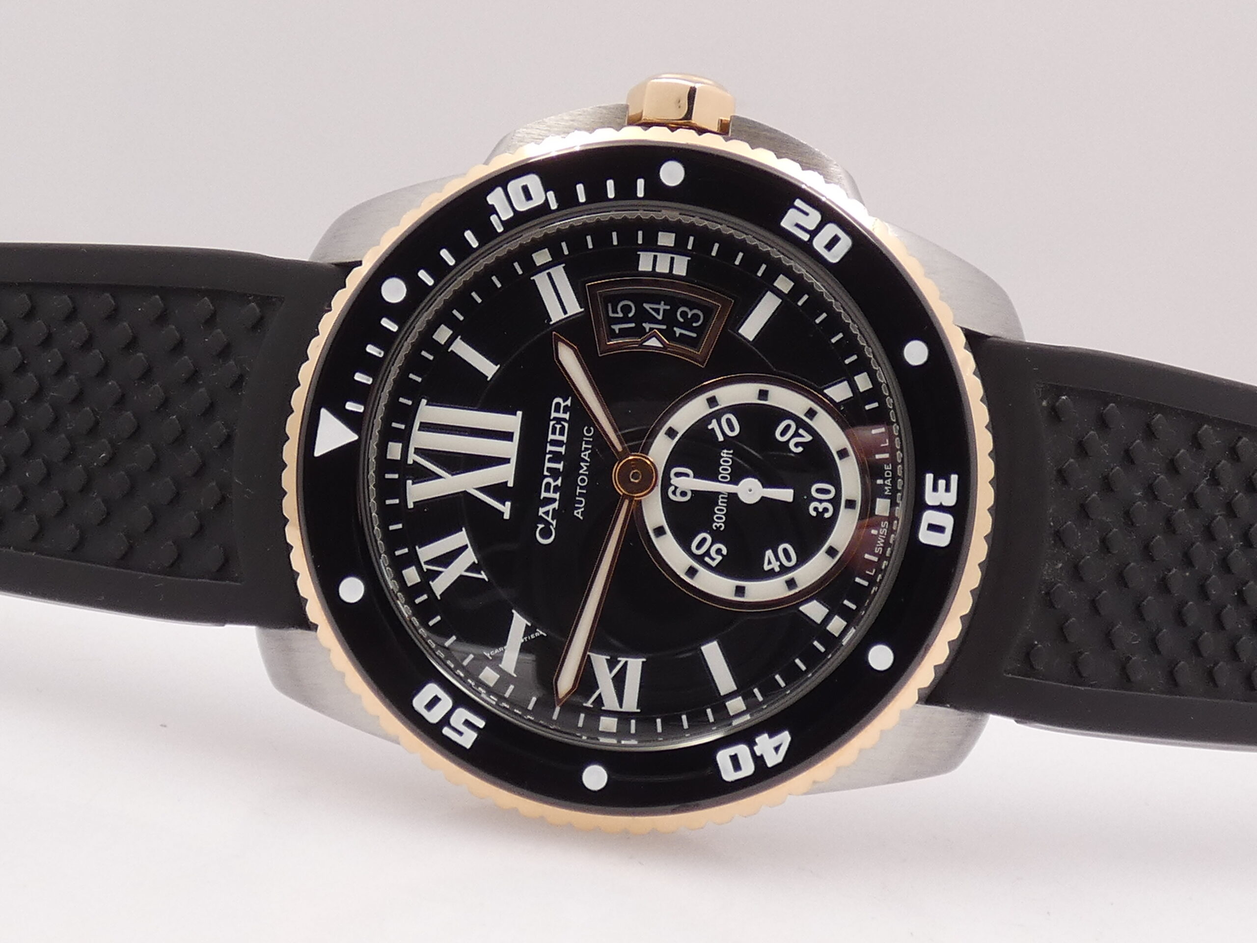 Cartier Calibre de Cartier Diver 3729 Ghiera Oro Rosa 18Kt WITH PAPERS Anno 2016 TOP CONDITION Ghiera Nera in Ceramica Automatico Acciaio - immagine 6