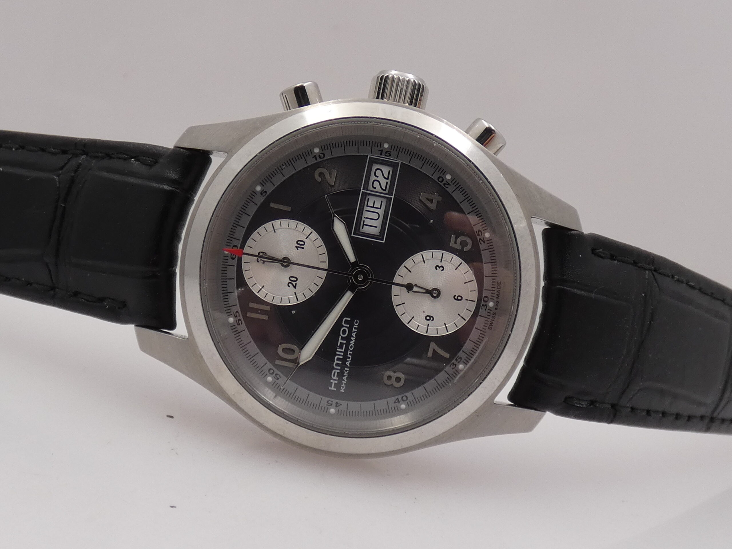 Cronografo Hamilton Khaki Field Day Date NEW BOX&PAPERS Automatico Acciaio Ref. H71466583 - immagine 6