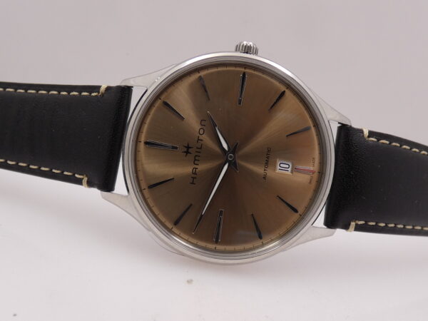Hamilton Jazzmaster Thinline NEW BOX&PAPERS Beige Soleil Dial Automatico Acciaio Ref. H385250