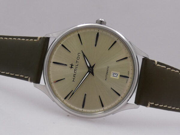 Hamilton Jazzmaster Thinline NEW BOX&PAPERS Light Green Soleil Dial Automatico Acciaio Ref. H385250