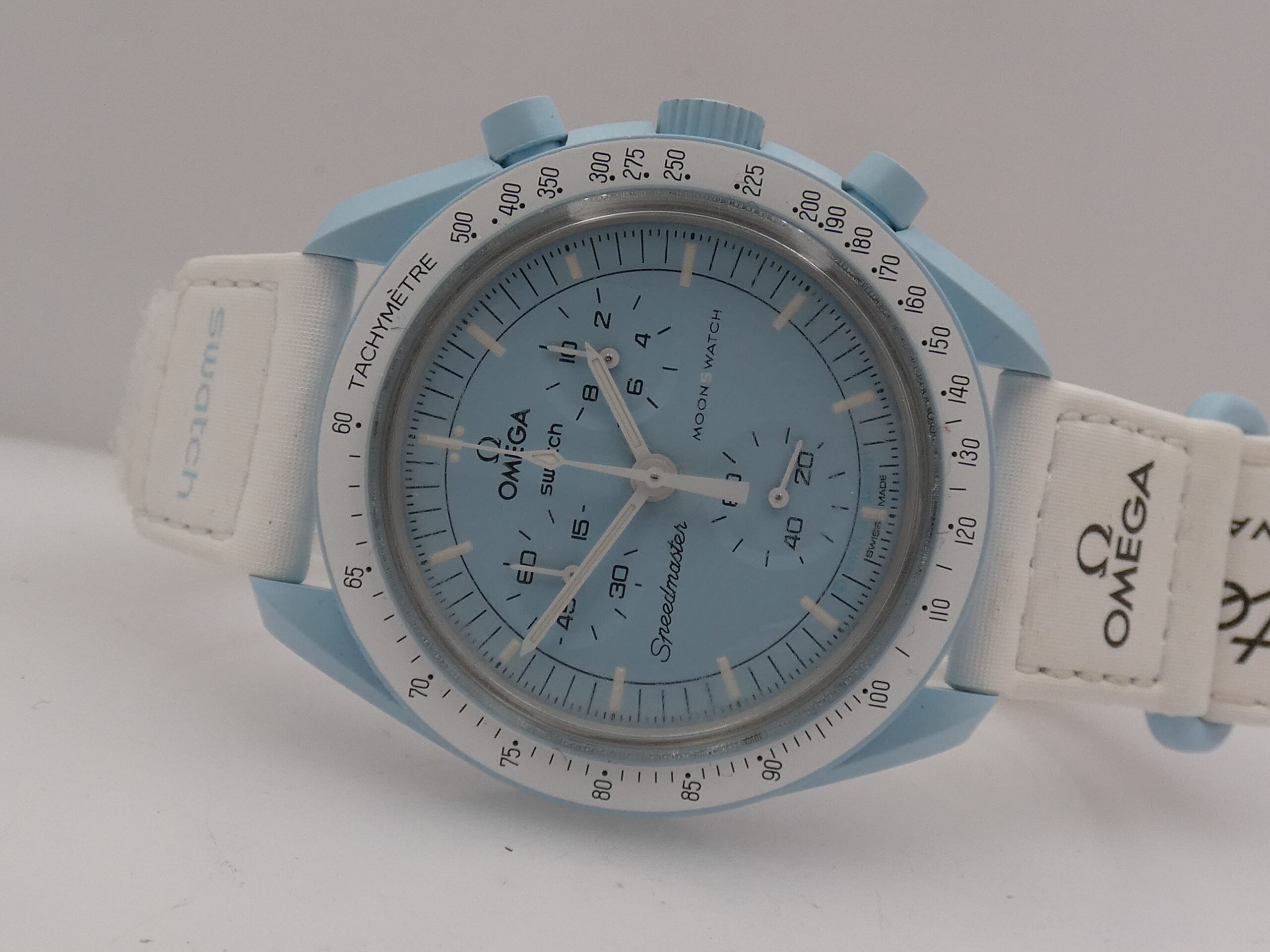 Cronografo Swatch Moonswatch x Omega "Mission To Uranus" WITH BOX Bioceramic Case Ref. SO33L100 Edizione Speciale - immagine 6