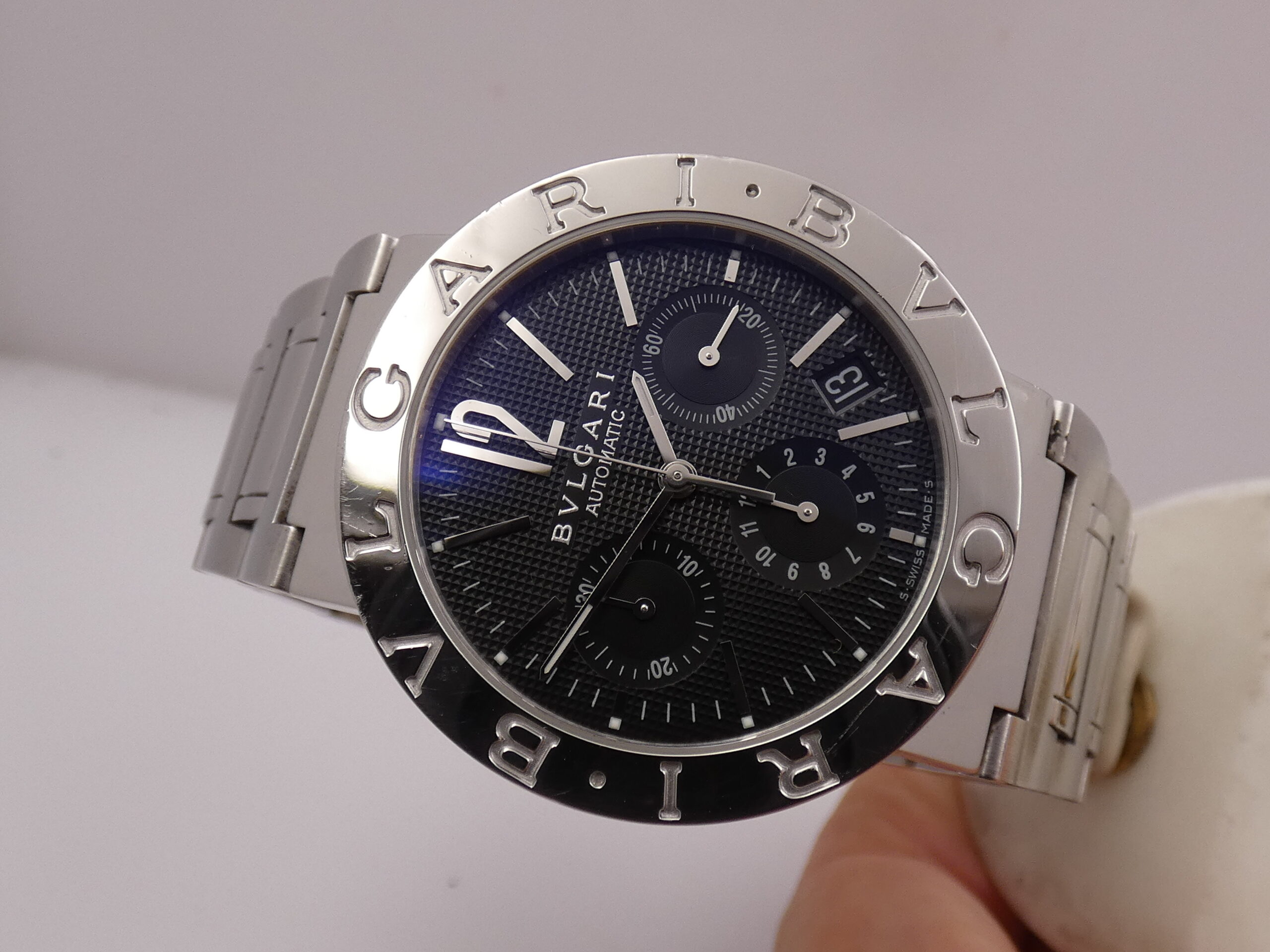 Cronografo Bulgari Bulgari BB 38 SS CH Honeycomb Dial Automatico Braccialato Acciaio ANNI 2000 - immagine 6