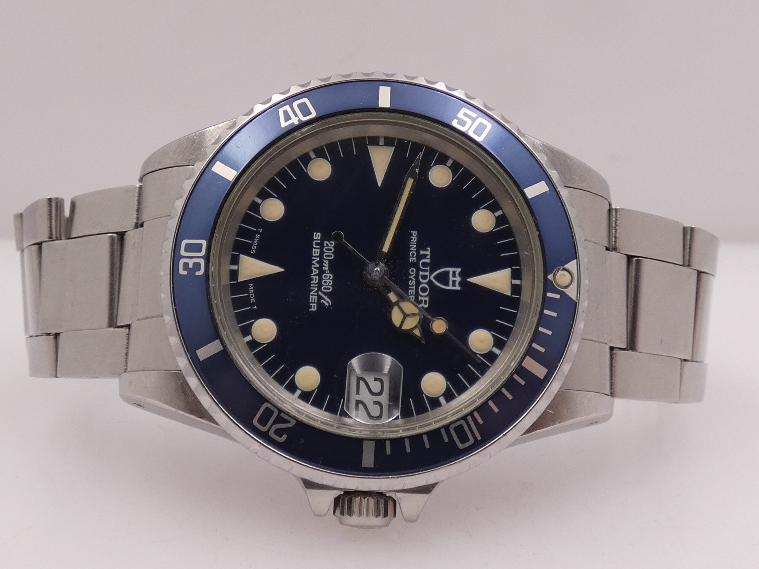 Tudor Submariner By Rolex 75090 36mm Blue Dial & Bezel MAI LUCIDATO Anno 1993 Automatico Acciaio - immagine 4