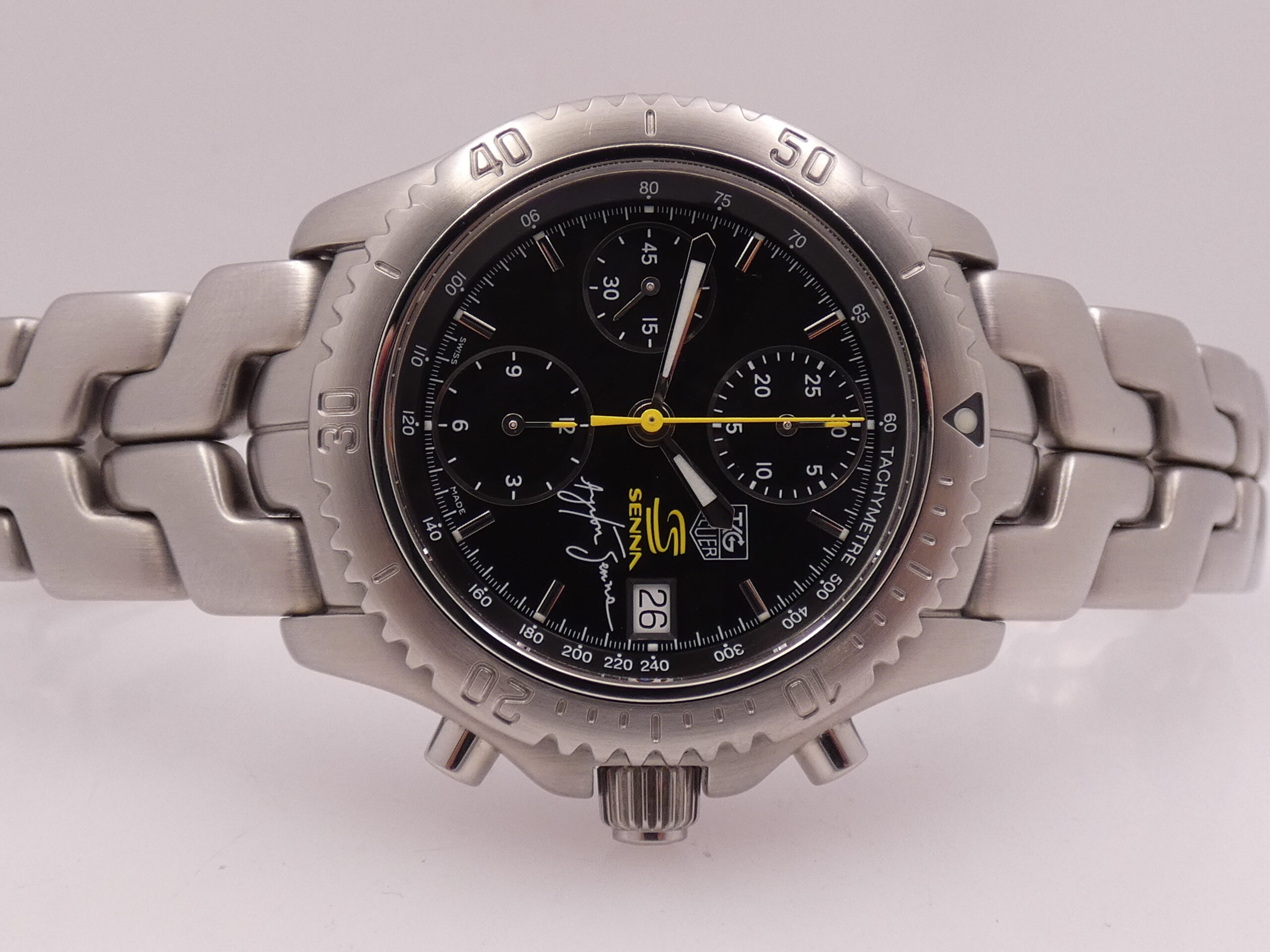 Cronografo TAG Heuer Link Ayrton Senna CT2115 WITH BOX Edizione Limitata Automatico Braccialato Acciaio Anni 2000 - immagine 7