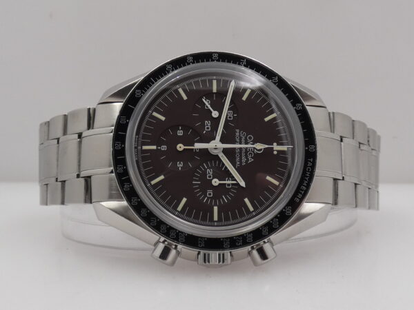 Cronografo Omega Speedmaster Professional Moonwatch CHOCOLATE BOX PAPERS & TAG PRICE Anno 2011 Manuale Acciaio BRACCIALATO
