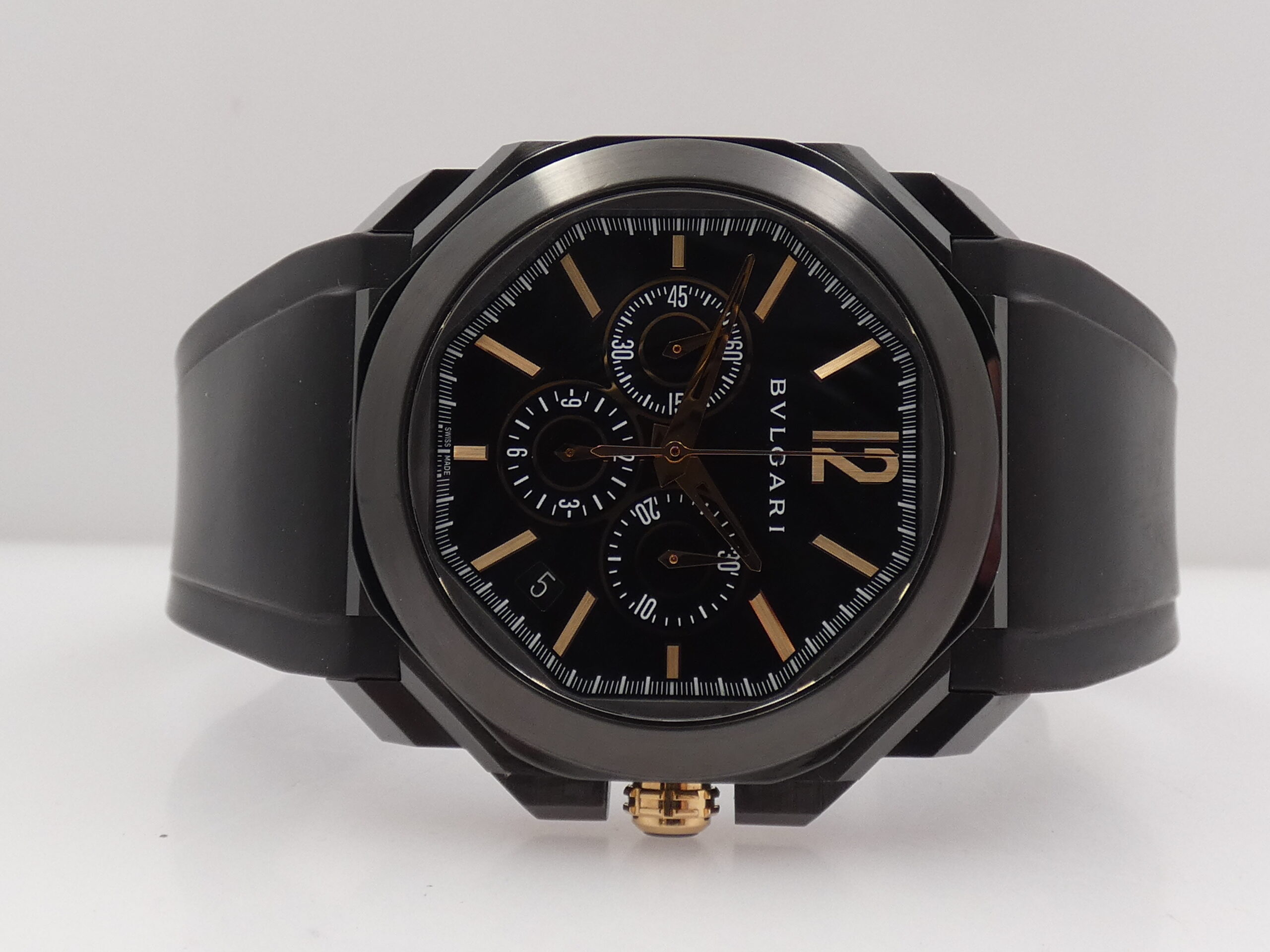 Cronografo Bulgari Octo Velocissimo Ultranero BOX&PAPERS TOP CONDITION Automatico Anno 2018 Acciaio& DLC Nero Calibro El Primero Ref. 102630 - immagine 7