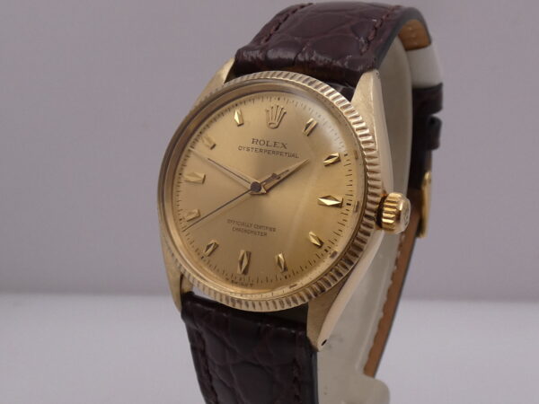 Rolex Oyster Perpetual 34 6567 Oro 14Kt Automatico Rotore a Farfalla ANNI 50 Vintage