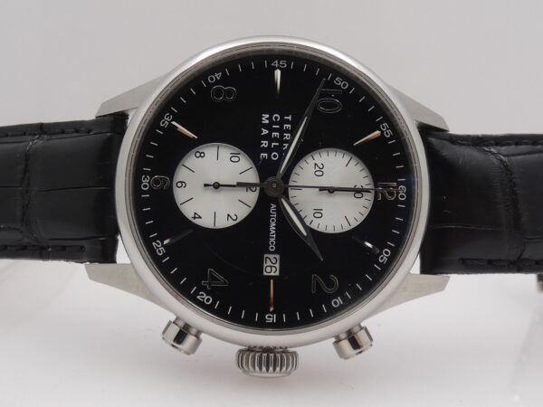 Cronografo TCM Terra Cielo Mare Milano BOX&PAPERS ANNO 2017 LIKE NEW Automatico Acciaio