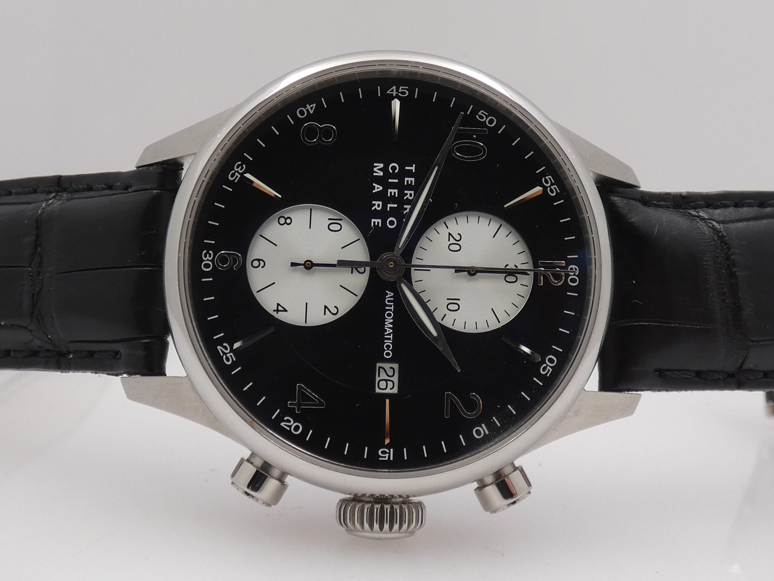 Cronografo TCM Terra Cielo Mare Milano BOX&PAPERS ANNO 2017 LIKE NEW Automatico Acciaio - immagine 5