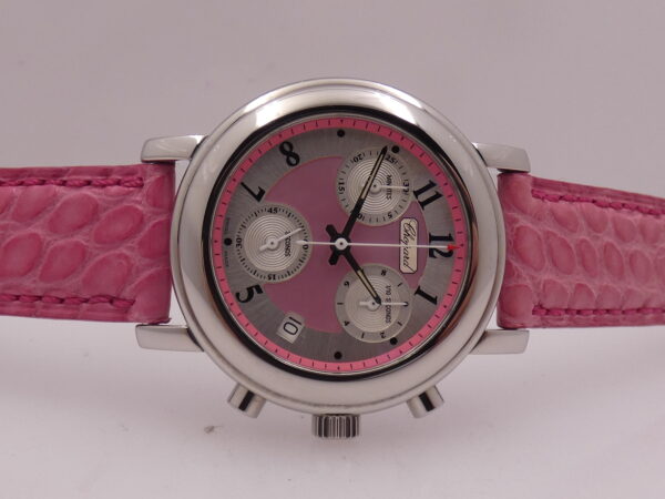 Cronografo Chopard Mille Miglia 12/8900 33mm PINK M.O.P. DIAL TOP CONDITION For Ladies EDIZIONE LIMITATA DI 2000PZ AL MONDO Elton John Aids Foundation