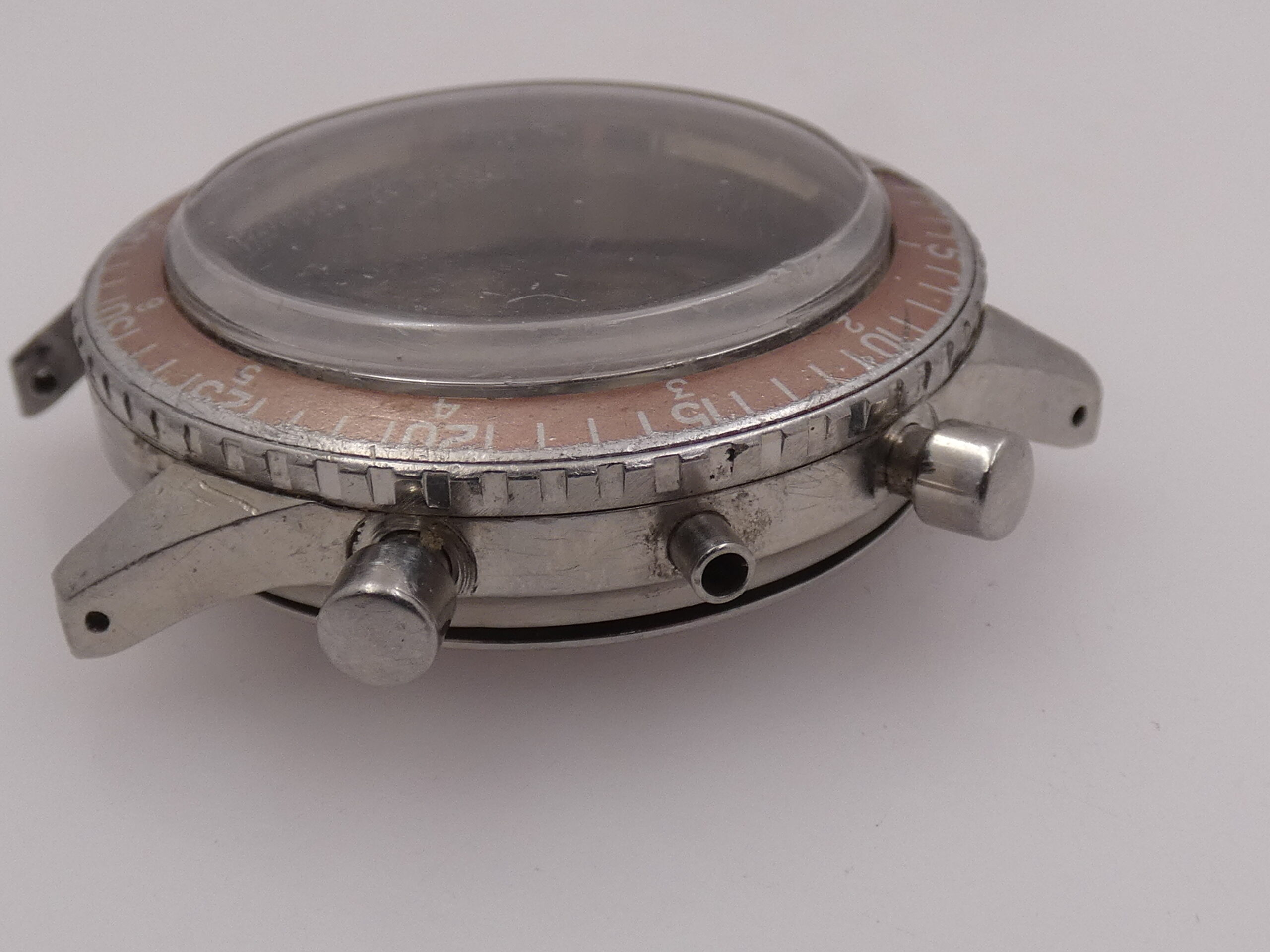 Longines CASSA COMPLETA Big Eye Skin Diver Cronografo 7981-2 FADED BEZEL Vintage Movimento 30CH Acciaio - immagine 5