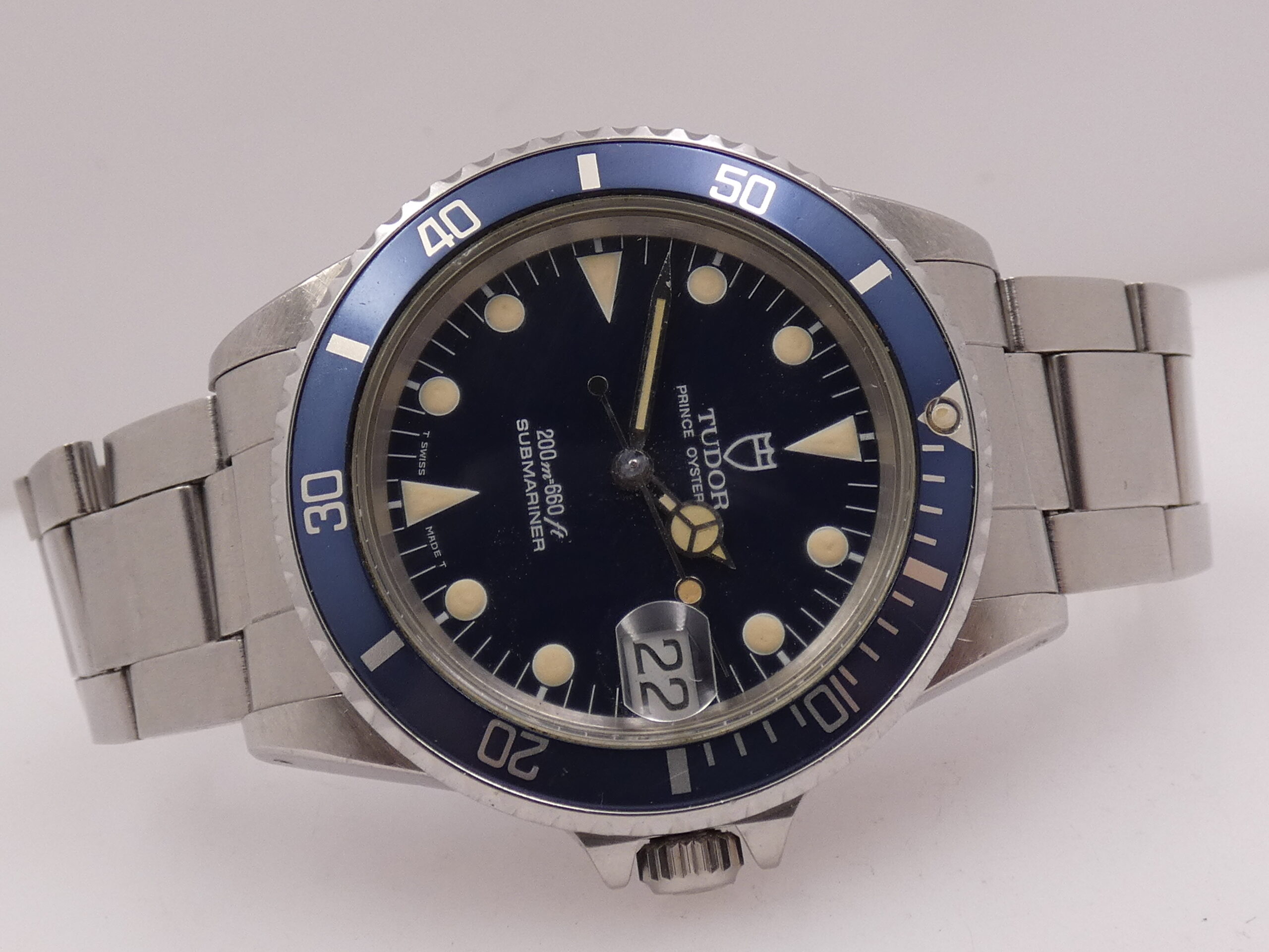 Tudor Submariner By Rolex 75090 36mm Blue Dial & Bezel MAI LUCIDATO Anno 1993 Automatico Acciaio - immagine 5