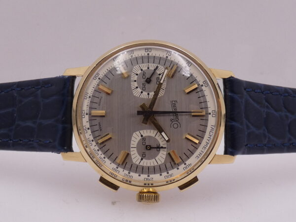 Cronografo Eberhard & Co. Bicompax 31007 Oro Massiccio 18Kt Anni 70's Carica Manuale Vintage