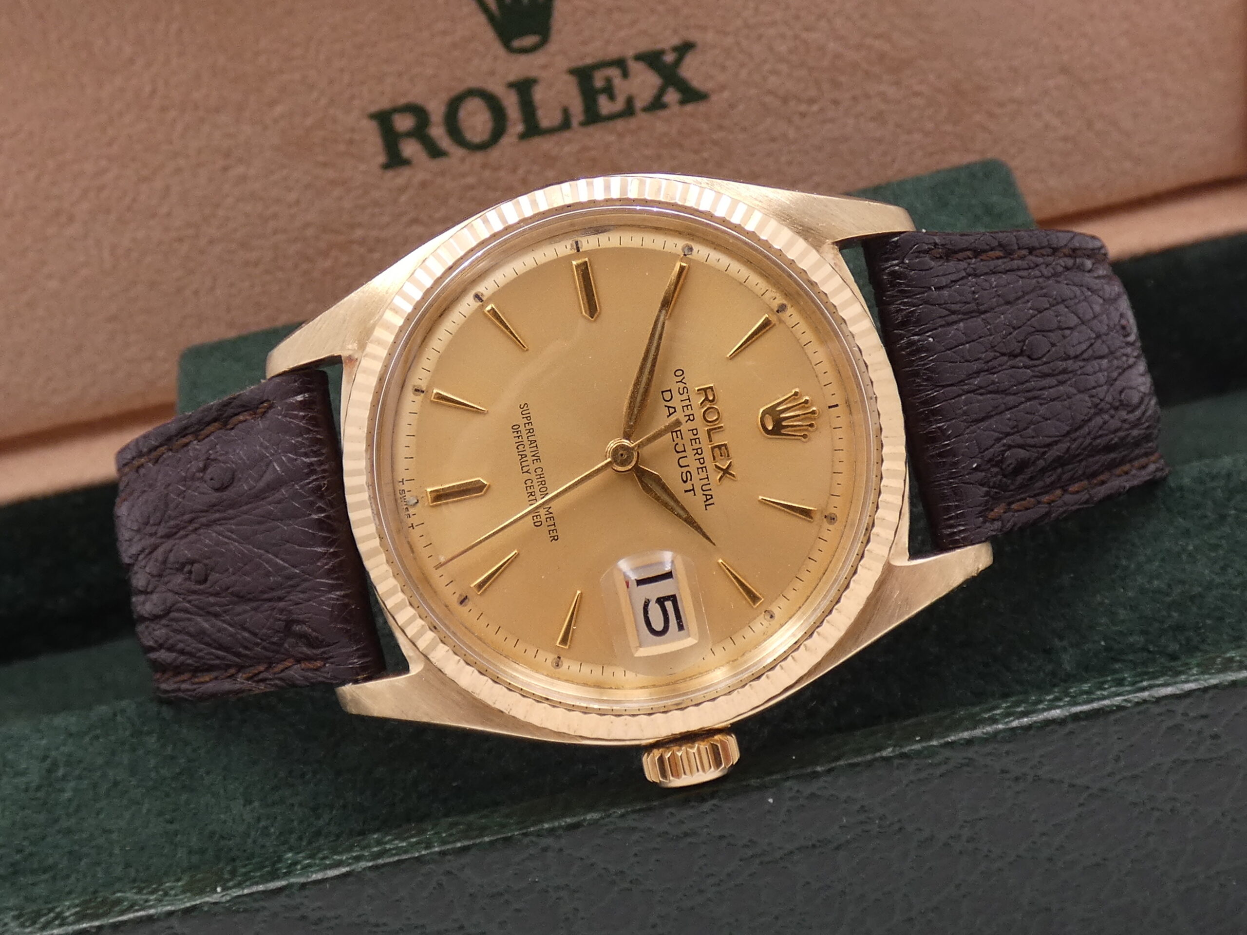 Rolex Datejust 36 6605 Oro Massiccio 18Kt ANNO 1973 Automatic Butterfly Rotor Vintage Watch - immagine 7