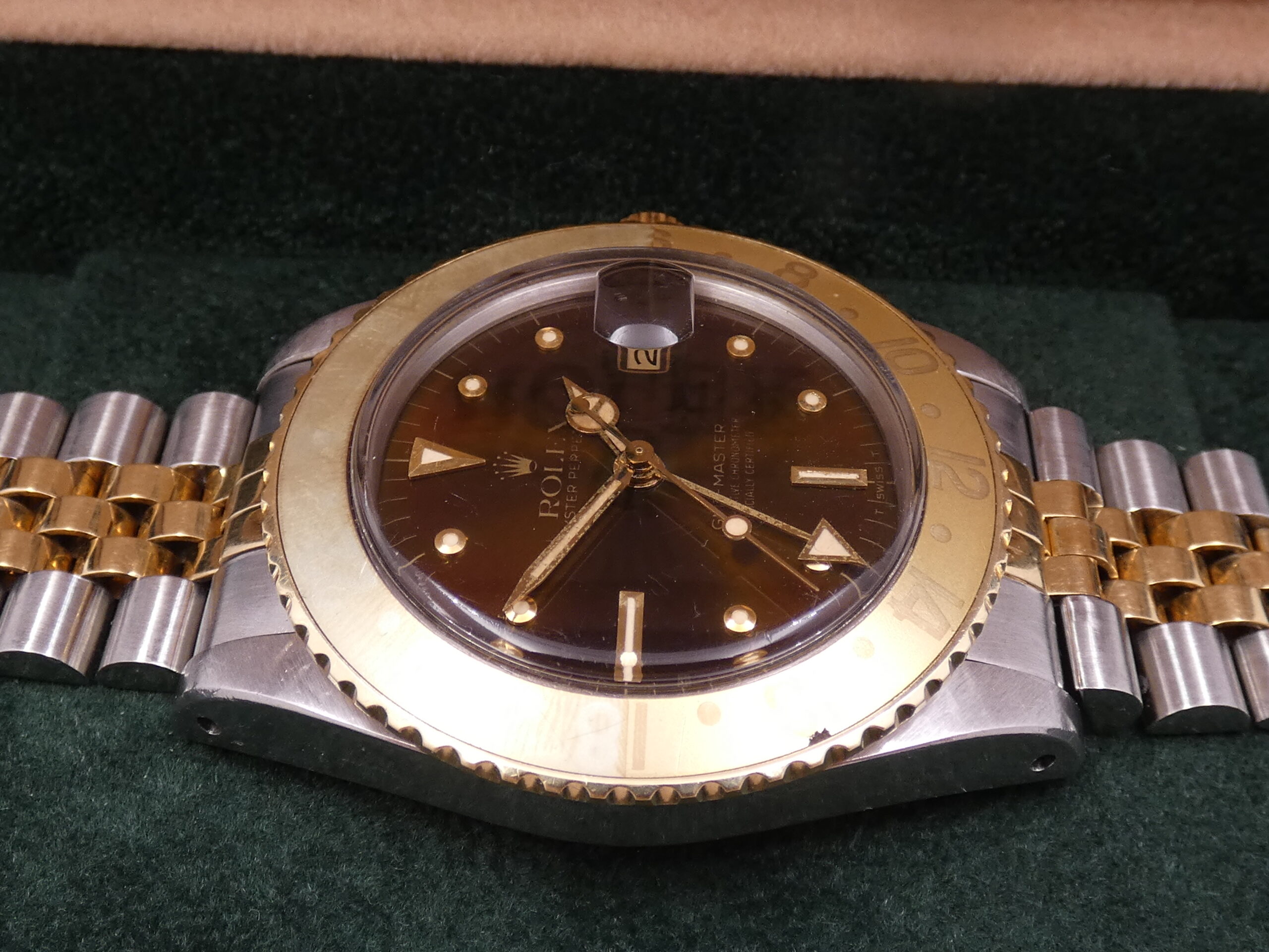 Rolex GMT-Master 16753 Brown Tiger Eye Nipple Dial Ghost Bezel ANNI 1981 18Kt Oro&Acciaio Jubilee Automatico ROOTBEER !!! - immagine 8