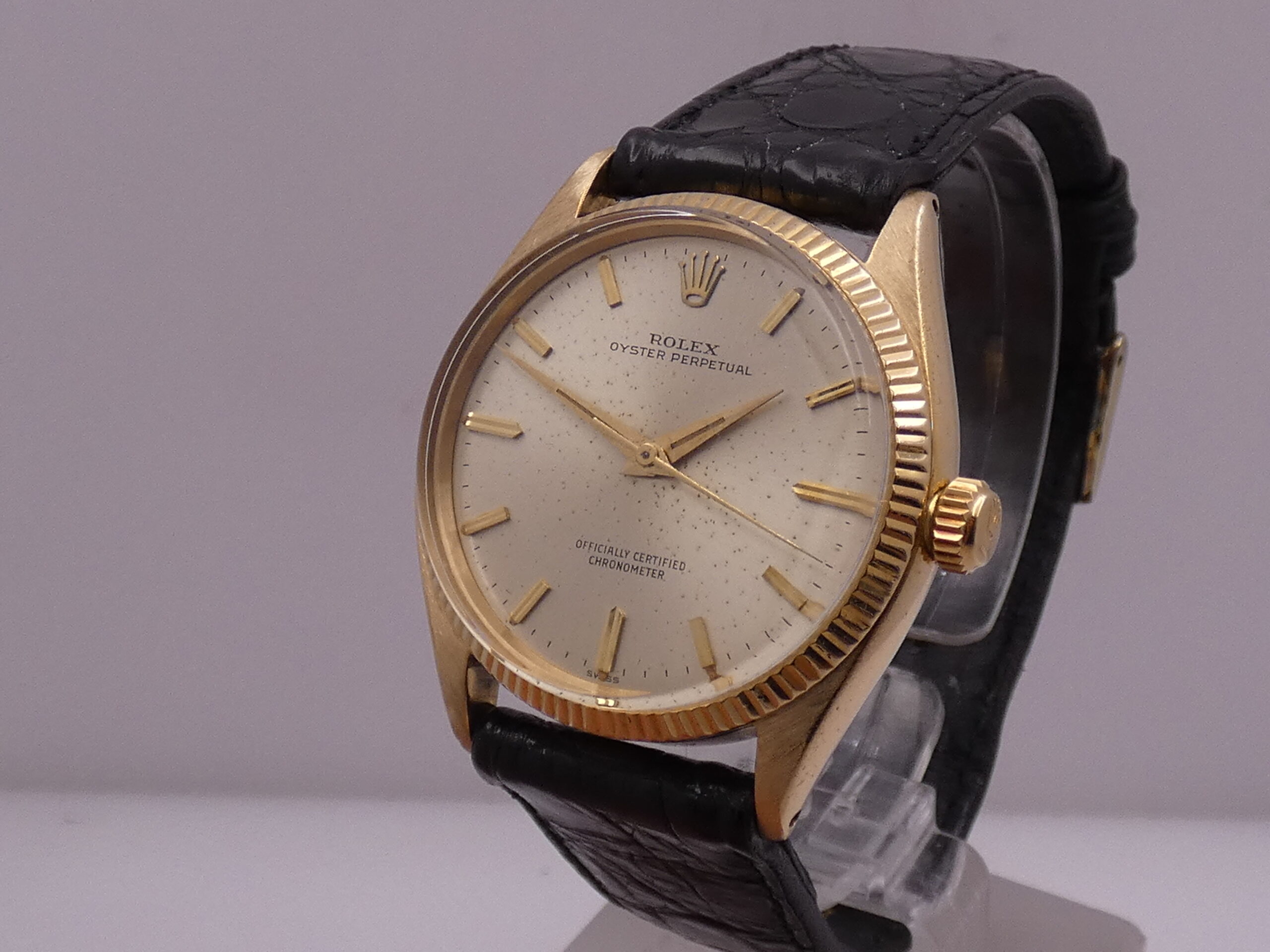 Rolex Oyster Perpetual 34 6567 Oro Massiccio 18Kt ANNO 1968 Rotore Butterfly Automatico Vintage - immagine 8