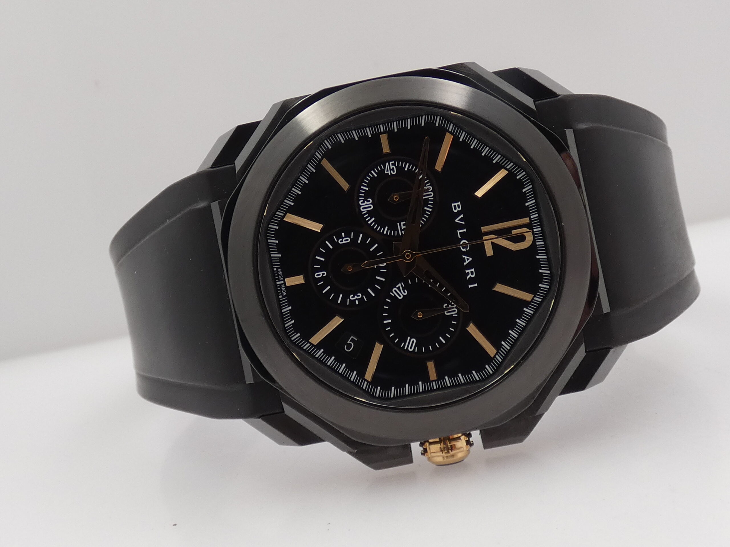 Cronografo Bulgari Octo Velocissimo Ultranero BOX&PAPERS TOP CONDITION Automatico Anno 2018 Acciaio& DLC Nero Calibro El Primero Ref. 102630 - immagine 8