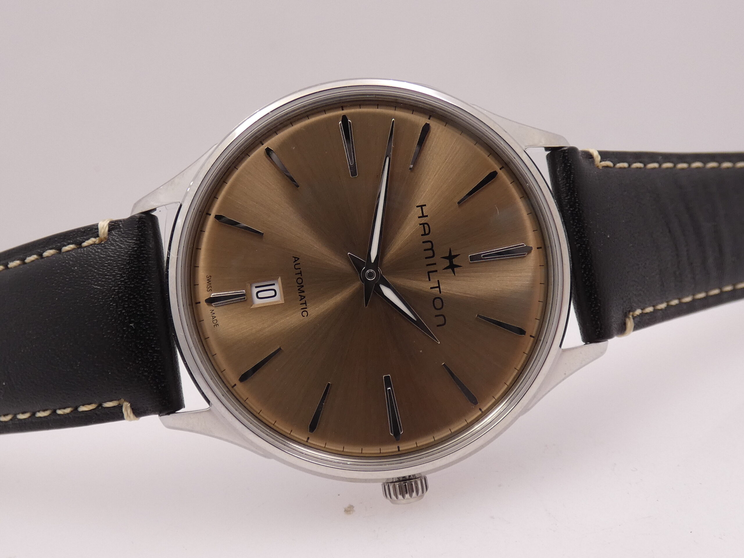 Hamilton Jazzmaster Thinline NEW BOX&PAPERS Beige Soleil Dial Automatico Acciaio Ref. H385250 - immagine 8