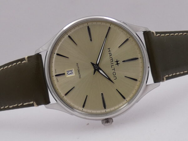 Hamilton Jazzmaster Thinline NEW BOX&PAPERS Light Green Soleil Dial Automatico Acciaio Ref. H385250