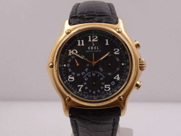 Cronografo Ebel Le Modulor 1911 Oro Massiccio 18Kt Automatico Chronometer '90s Black Dial 8137241