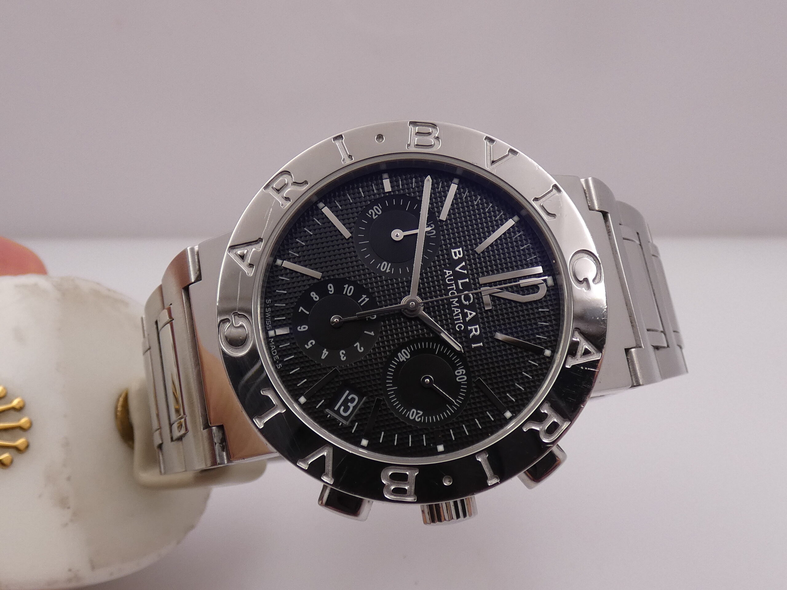 Cronografo Bulgari Bulgari BB 38 SS CH Honeycomb Dial Automatico Braccialato Acciaio ANNI 2000 - immagine 8