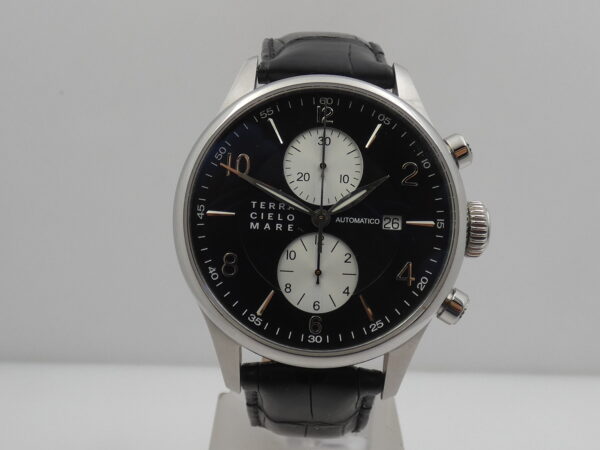 Cronografo TCM Terra Cielo Mare Milano BOX&PAPERS ANNO 2017 LIKE NEW Automatico Acciaio