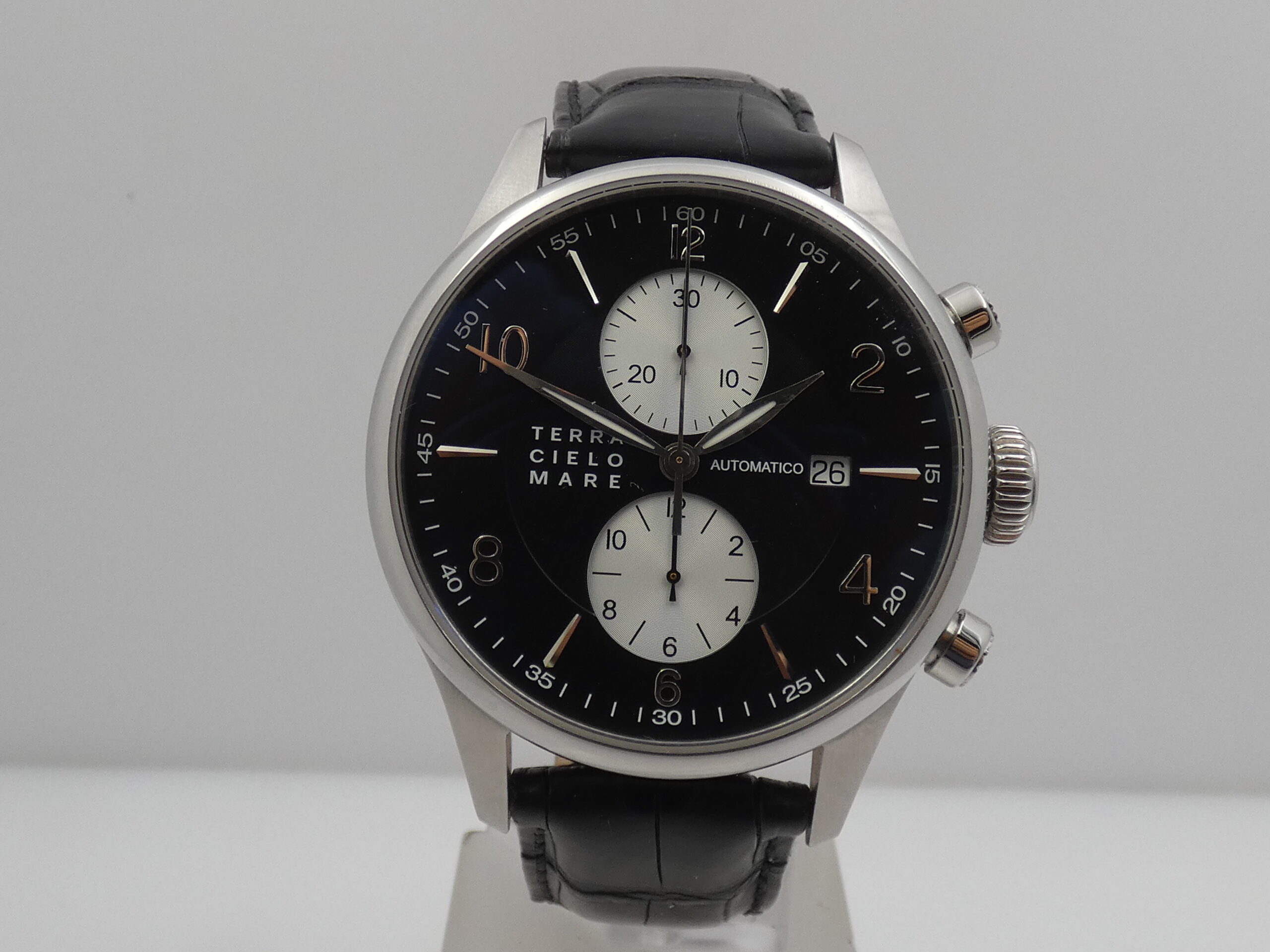 Cronografo TCM Terra Cielo Mare Milano BOX&PAPERS ANNO 2017 LIKE NEW Automatico Acciaio - immagine 6