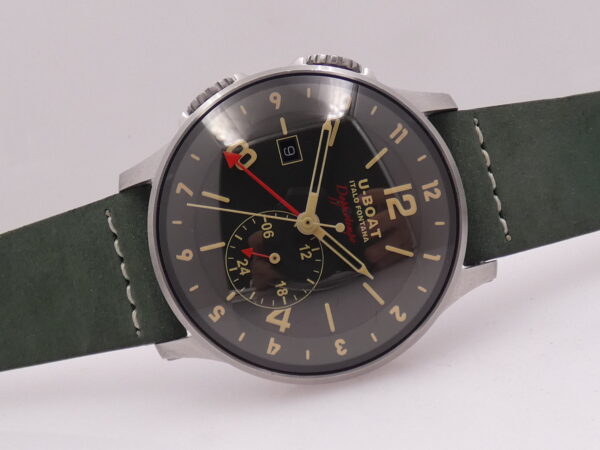 U-Boat Italo Fontana 1938 Doppiotempo Green GMT 8500 Automatico With PAPERS Anno 2020 Dual Crown