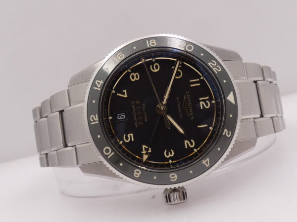 Longines Zulu Time GMT LIKE NEW BOX PAPERS & COSC GREEN Bezel Anno 2024 Automatico Acciaio L3.802.4