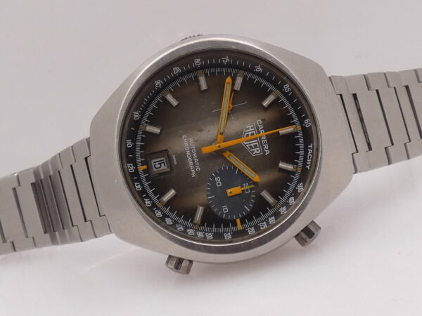 Cronografo Heuer Carrera Vintage Oversize 39mm FUME' Dial Automatico JUST SERVICED ANNI '70 Ref 150.573