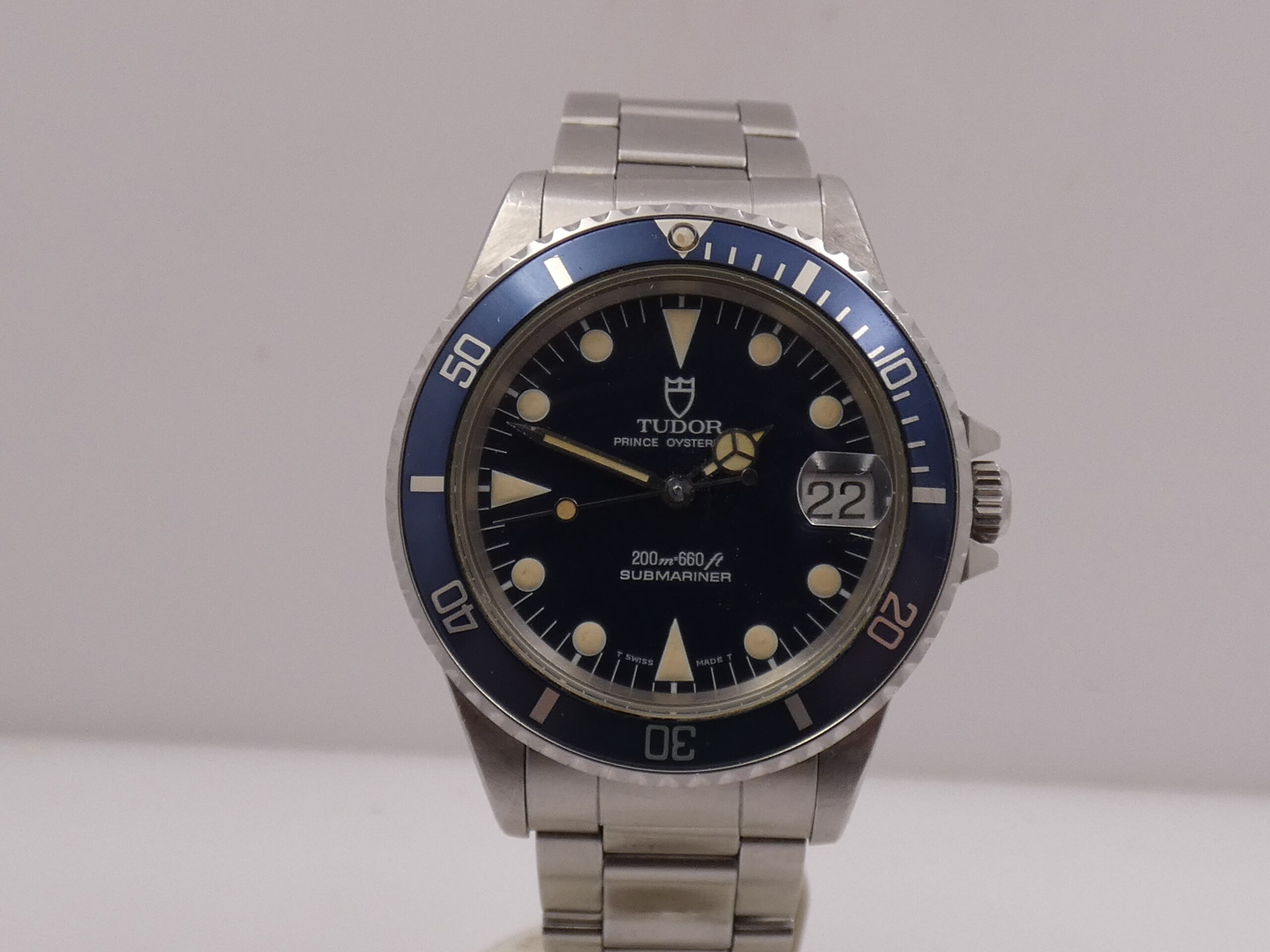 Tudor Submariner By Rolex 75090 36mm Blue Dial & Bezel MAI LUCIDATO Anno 1993 Automatico Acciaio - immagine 6