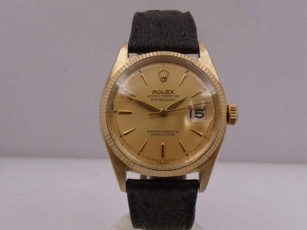 Rolex Datejust 36 6605 Oro Massiccio 18Kt ANNO 1973 Automatic Butterfly Rotor Vintage Watch