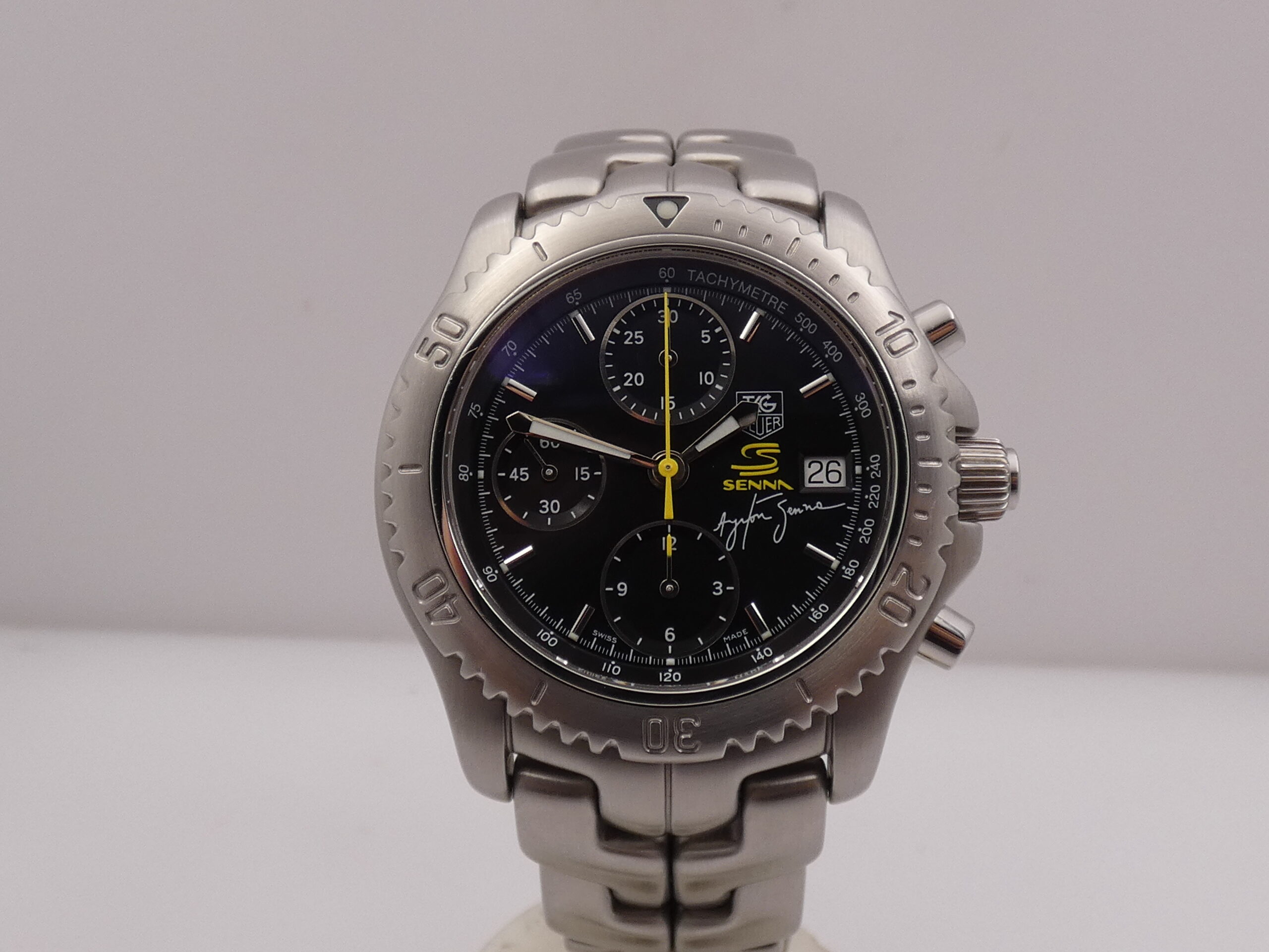 Cronografo TAG Heuer Link Ayrton Senna CT2115 WITH BOX Edizione Limitata Automatico Braccialato Acciaio Anni 2000 - immagine 9