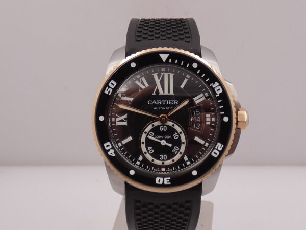 Cartier Calibre de Cartier Diver 3729 Ghiera Oro Rosa 18Kt WITH PAPERS Anno 2016 TOP CONDITION Ghiera Nera in Ceramica Automatico Acciaio